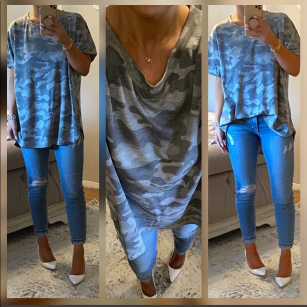 🆕Grey camo top, NWT.